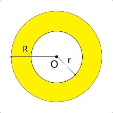 couronne circulaire disque creux calcul aire